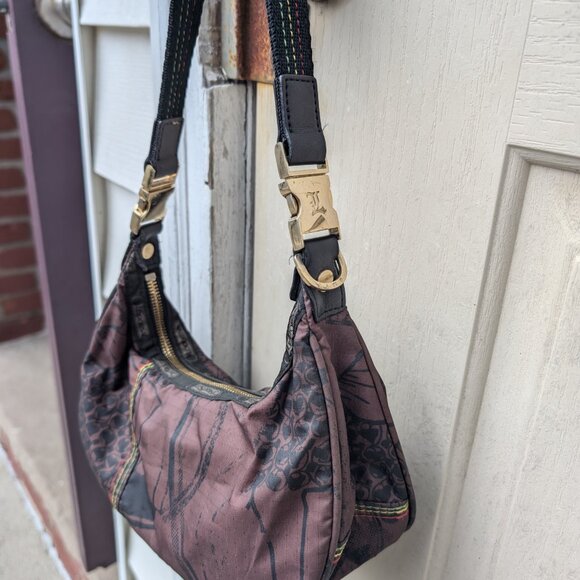 Y2K L.A.M.B. LeSportSac Shoulder Bag Lamb Gwen Stefani Black Brown Missing Chain - Picture 3 of 9